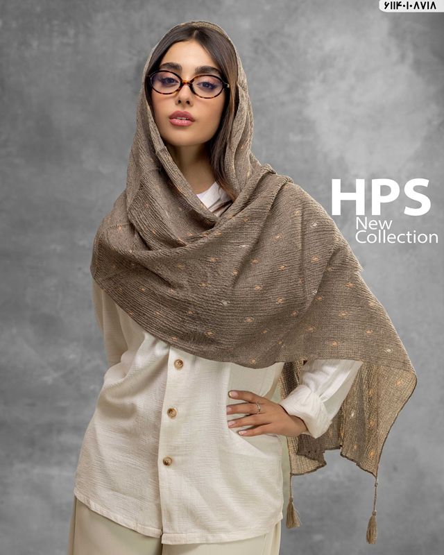 تصویر  شال برشکا دوردوخت منگوله دار