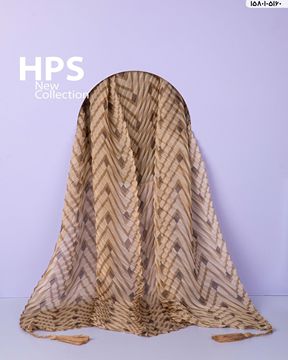 تصویر شال چاپی پلیسه دور دوخت