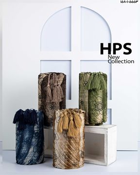 تصویر شال چاپی پلیسه دور دوخت