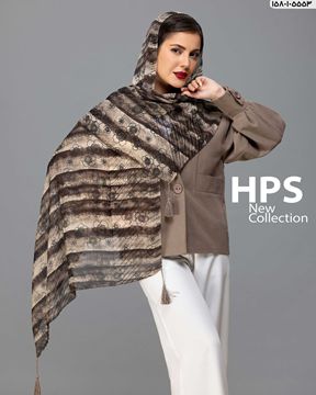 تصویر شال چاپی پلیسه دور دوخت