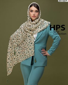 تصویر شال چاپی پلیسه دور دوخت