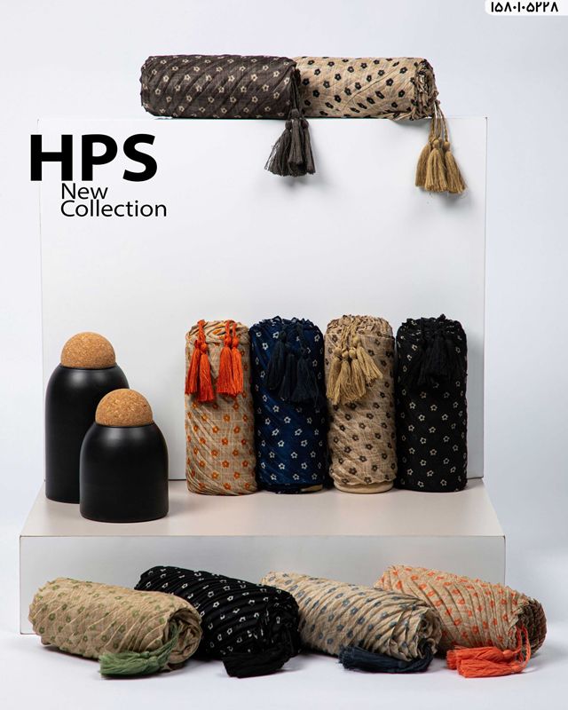 تصویر  شال چاپی پلیسه دور دوخت