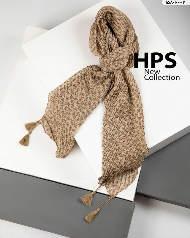 تصویر  شال چاپی پلیسه دور دوخت