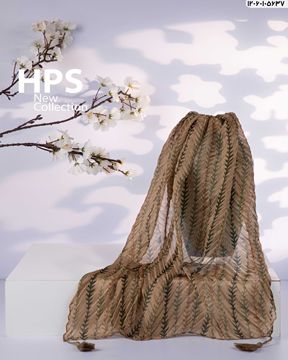 تصویر شال حریر کجراه پلیسه دوردوخت