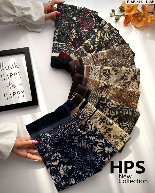 تصویر  روسری نخی‌ژاکارد دوردوخت100