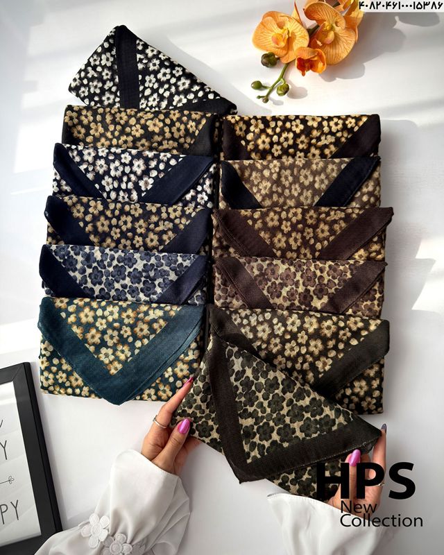 تصویر  روسری نخی‌ژاکارد دوردوخت100