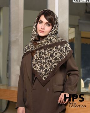 تصویر روسری نخی‌ژاکارد دوردوخت 100