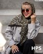 تصویر  روسری نخی‌ژاکارد دوردوخت 100