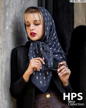 تصویر روسری نخی‌ژاکارد دوردوخت 100