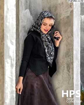 تصویر روسری نخی‌ژاکارد دوردوخت 100