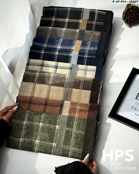 تصویر روسری نخی‌ژاکارد دوردوخت 100