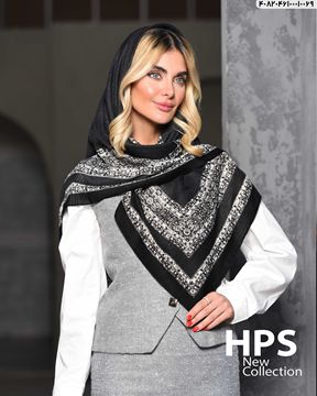 تصویر روسری نخی‌ژاکارد دوردوخت 100