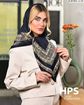 تصویر  روسری نخی‌ژاکارد دوردوخت 100