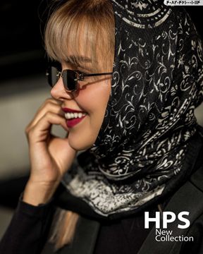 تصویر روسری نخی‌ژاکارد دوردوخت 100