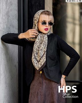 تصویر روسری نخی‌ژاکارد دوردوخت 100