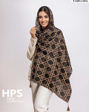 تصویر شال برشکا دوردوخت منگوله دار