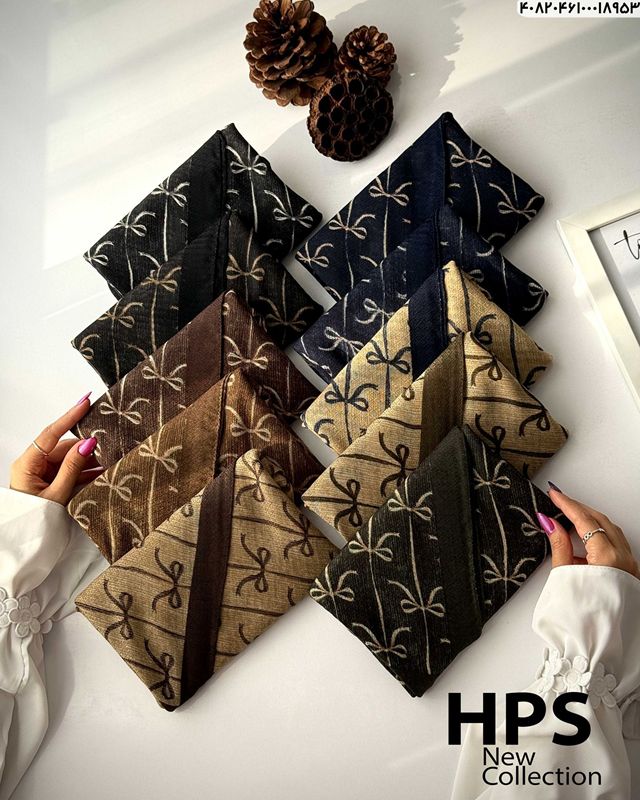 تصویر  روسری نخی‌ژاکارد دوردوخت 100