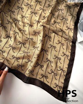 تصویر روسری نخی‌ژاکارد دوردوخت 100