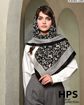 تصویر  روسری نخی‌ژاکارد دوردوخت 100