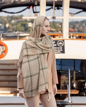 تصویر شال سی‌آی اسکارف دوردوخت منگوله‌دار