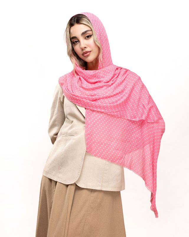 تصویر  شال سوپرنخ پلیسه دوخت و ریشه