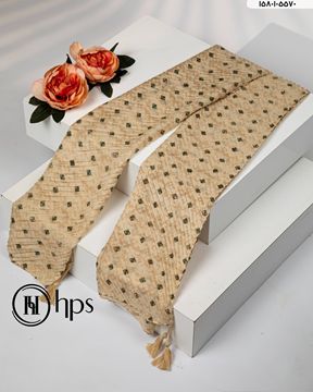 تصویر شال چاپی پلیسه دور دوخت