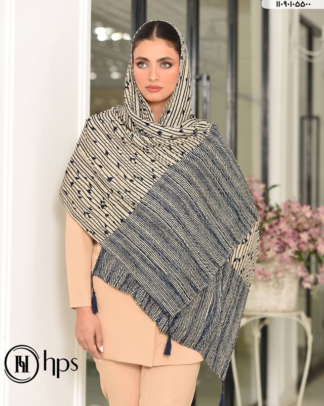 تصویر  شال اسلب پلیسه دوردوخت