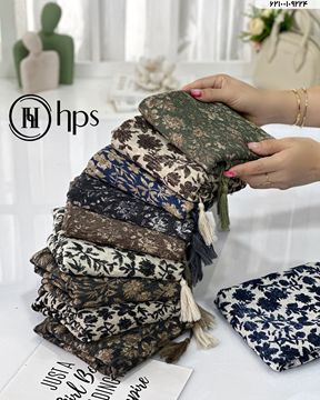 تصویر شال موندیال پلیسه دوردوخت منگوله‌دار