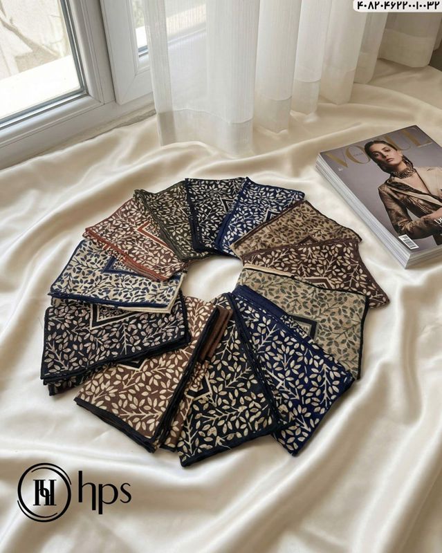 تصویر  روسری نخی ژاکارد دست دوز 120