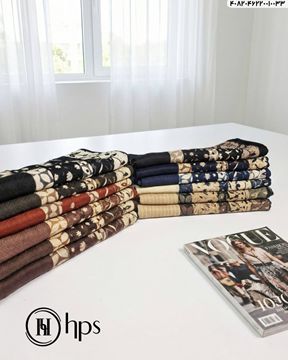 تصویر روسری نخی ژاکارد دست دوز 120