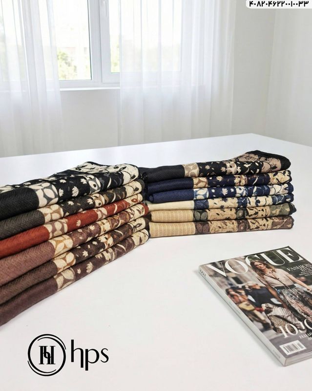 تصویر  روسری نخی ژاکارد دست دوز 120