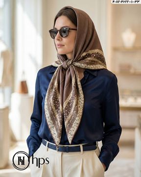 تصویر روسری نخی ژاکارد دست دوز 120