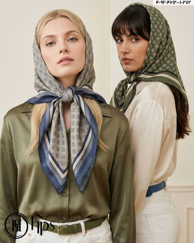 تصویر  روسری نخی ژاکارد دور دوخت 120