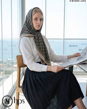 تصویر روسری نخی ژاکارد دست دوز 120