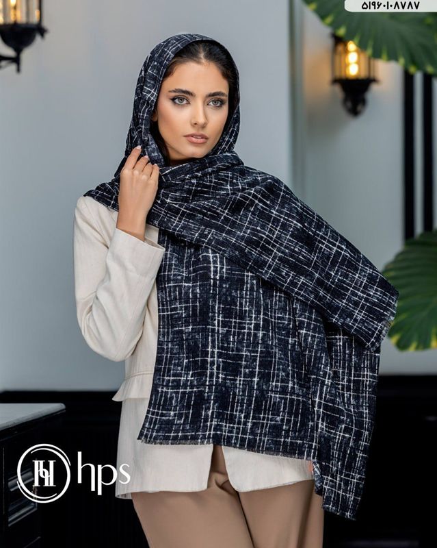 تصویر  شال سی ای اسکارف پلیسه دوخت و ریشه