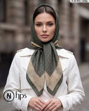 تصویر روسری نخی ژاکارد دور دوخت 100