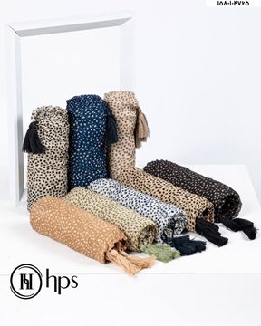 تصویر شال چاپی پلیسه دور دوخت