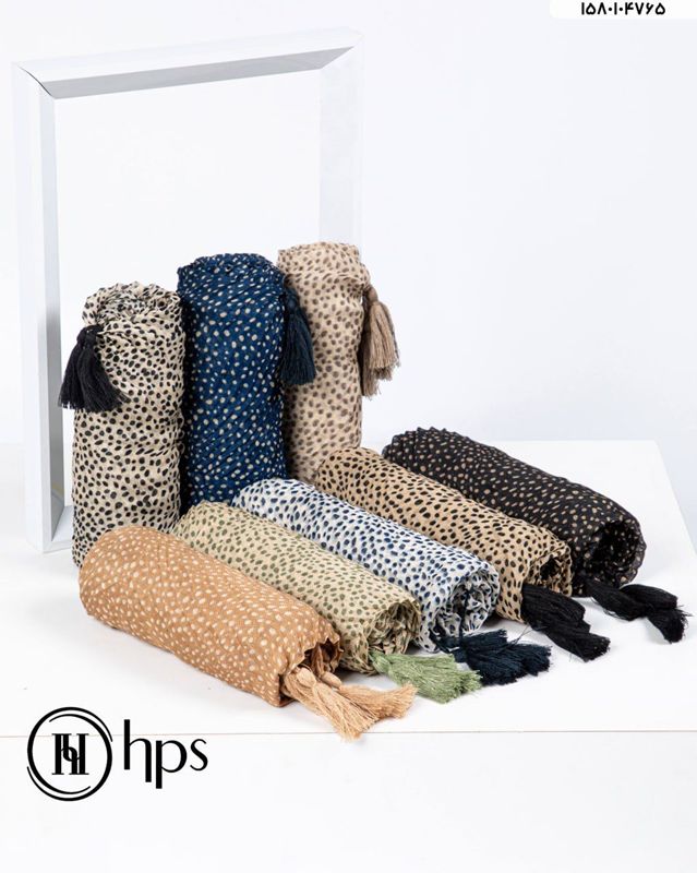 تصویر  شال چاپی پلیسه دور دوخت