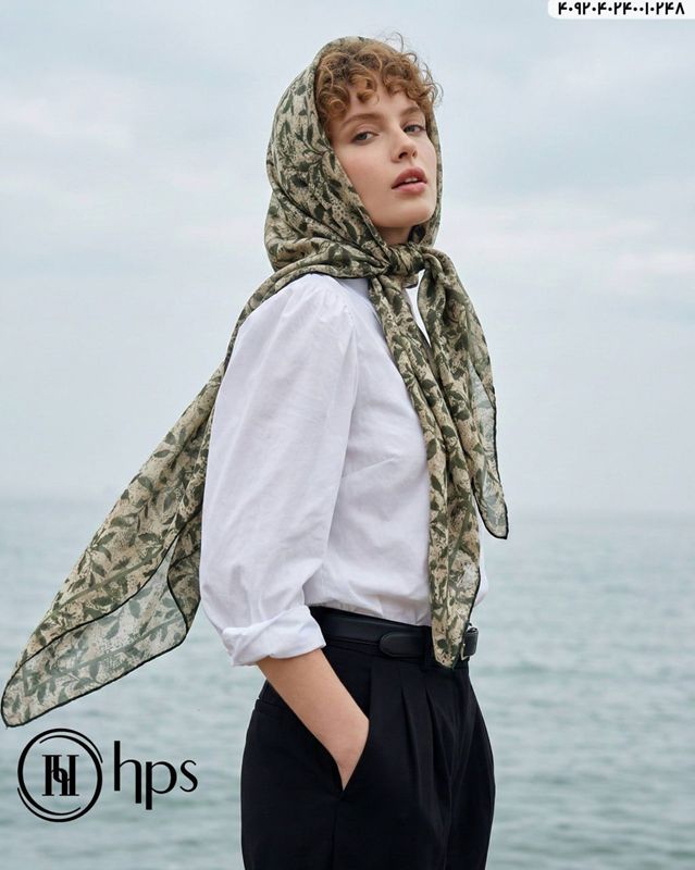 تصویر  روسری گارزا ژاکارد دست دوز 140