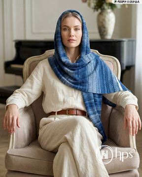 تصویر شال برشکا دوردوخت منگوله دار