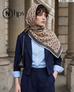 تصویر روسری نخی کرپ دوردوخت 100