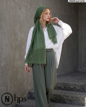 تصویر شال کنفی سنگشور پلیسه دوخت و ریشه