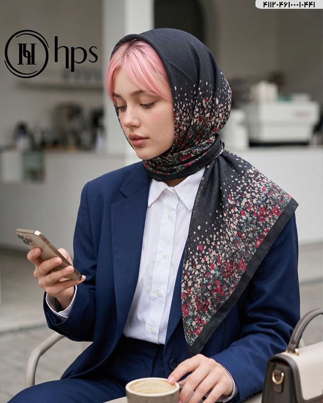 تصویر  روسری درختی دوردوخت 100