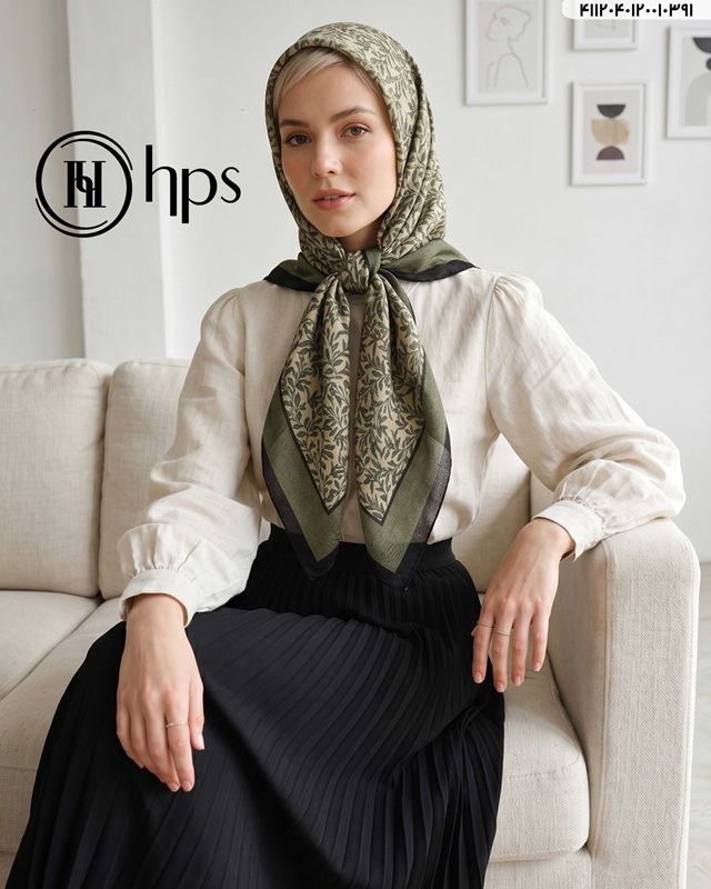 تصویر  روسری گارزاژاکارد دوردوخت 120
