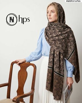 تصویر شال نخی کرپ پلیسه دوردوخت