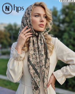 تصویر روسری گارزا ژاکارد دست دوز 140