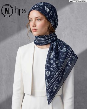 تصویر روسری نخی کرپ دوردوخت 100