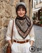 تصویر  روسری نخی کرپ دوردوخت 100