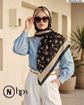 تصویر  روسری گارزاژاکارد دوردوخت 120