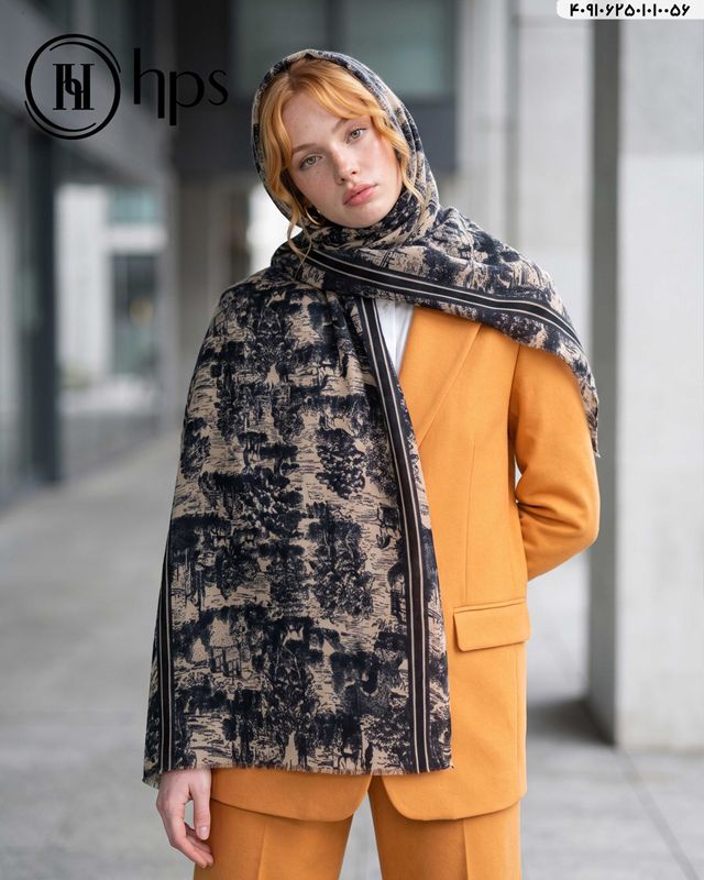 تصویر  شال کجراه موهر دوخت و ریشه